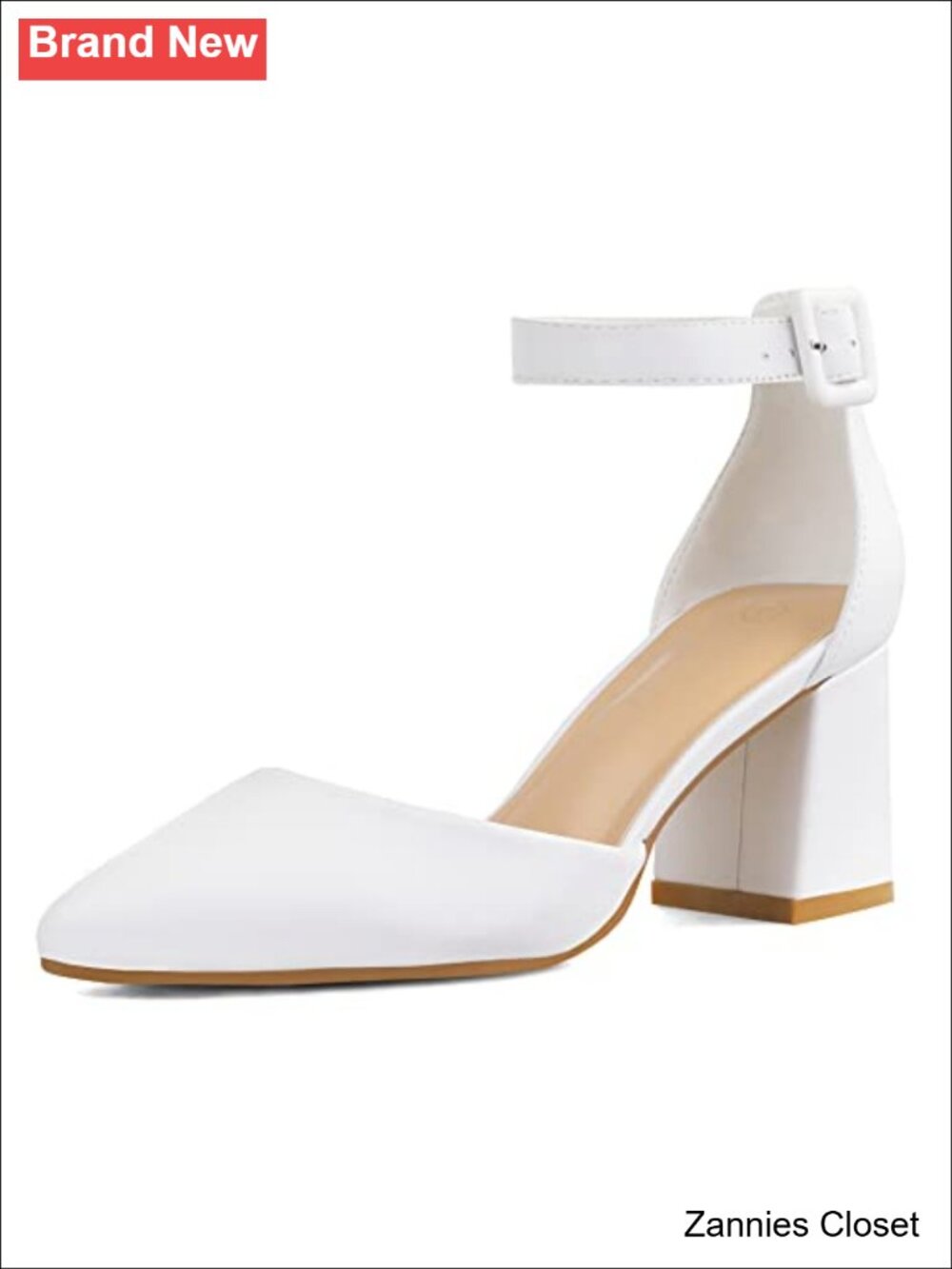 ✨ Women's Pointed Toe Ankle Strap Chunky Block Heel Pump Dress Shoes